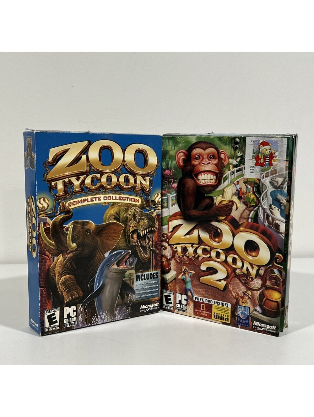 ZOOTYCOON PC CD-ROM Big Box Lot Complete Collection & Zoo Tycoon 2 Vintage Pc